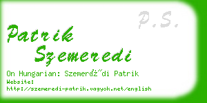 patrik szemeredi business card